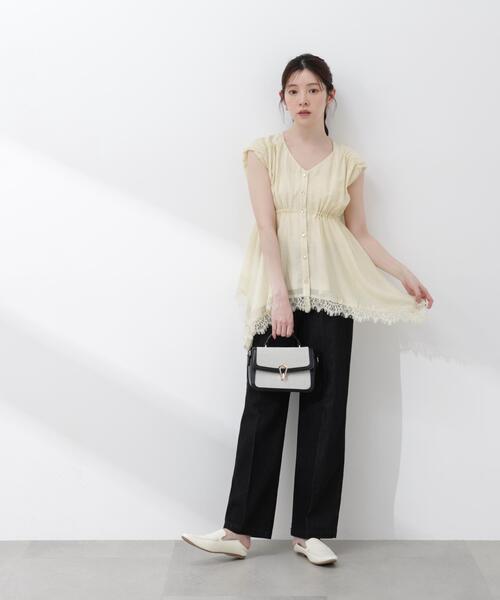 PROPORTION BODY DRESSING（プロポーションボディドレッシング）の「レーストリミングヘムブラウス / 1216110405（シャツ/ブラウス・レディース・ピンク/ホワイト系その他/イエロー・FREE）」の19枚目の写真