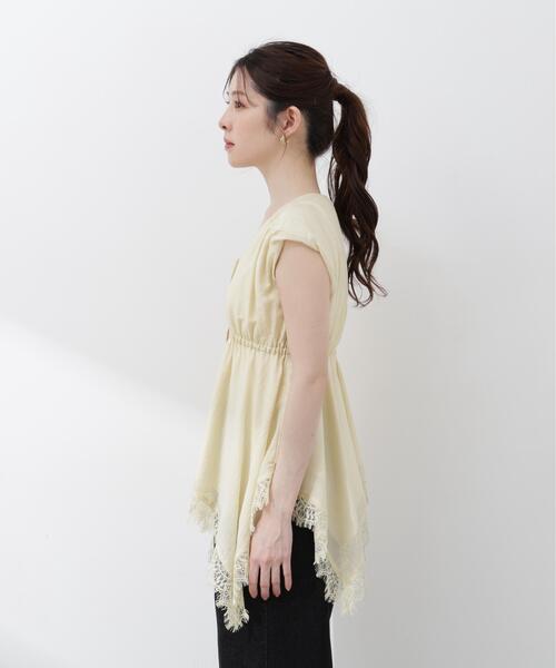 PROPORTION BODY DRESSING（プロポーションボディドレッシング）の「レーストリミングヘムブラウス / 1216110405（シャツ/ブラウス・レディース・ピンク/ホワイト系その他/イエロー・FREE）」の21枚目の写真