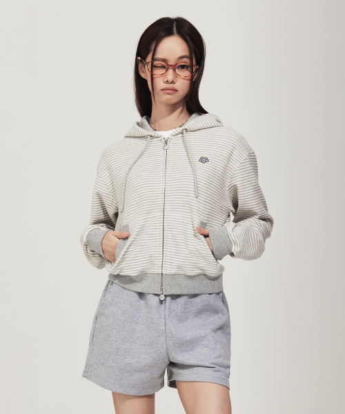 Wimans Terry Stripe Crop Fudge Jump Crew — тёплая вязаная укороченная кофта в полоску