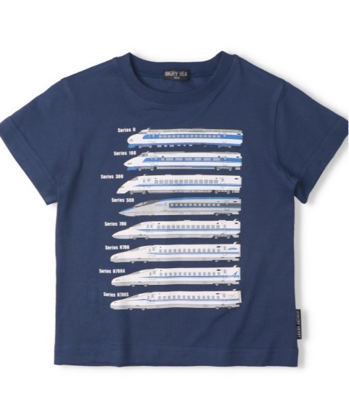 歴代新幹線電車プリント半袖Tシャツ（Tシャツ/カットソー）｜hungry