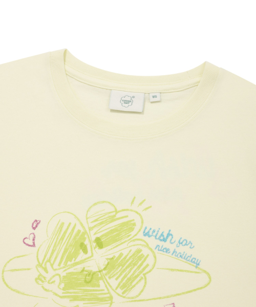 COVERNAT WOMAN（カバーナットウーマン）の「ウーマン ドゥードゥル クローバーハートTシャツ ライトライム（Tシャツ/カットソー・レディース・その他・WM/WS）」の3枚目の写真
