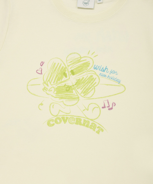 COVERNAT WOMAN（カバーナットウーマン）の「ウーマン ドゥードゥル クローバーハートTシャツ ライトライム（Tシャツ/カットソー・レディース・その他・WM/WS）」の4枚目の写真