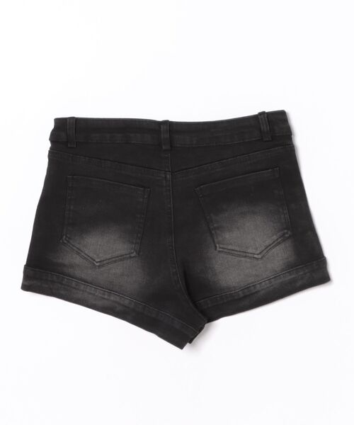 VEILA(ヴェイラ)の「フロントボタンデザイン 美脚デニムショートパンツ(デニムパンツ・レディース・ブラック・L/M/S)」の10枚目の写真