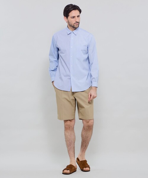 MACKINTOSH LONDON(マッキントッシュ ロンドン)の「ドライツイストチノ 2タックワイドショーツ(その他パンツ・メンズ・ベージュ系その他4・82/90/86)」の3枚目の写真