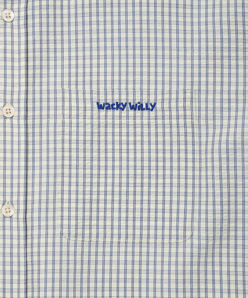Wacky WiLLy(ワッキーウィリー)の「シアサーカーオーバーサイズチェックシャツブルー(シャツ/ブラウス・レディース・その他・SMALL/MEDIUM/LARGE/X-LARGE)」の5枚目の写真