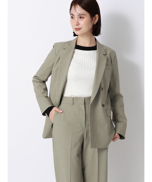 SUIT SQUARE(スーツスクエア)の「CHANTOWA/配色リブニット/長袖/ハンドウォッシュ/ドライレーヨン/無地(ニット/セーター・レディース・ピンク/ホワイト/ネイビー・F)」の11枚目の写真