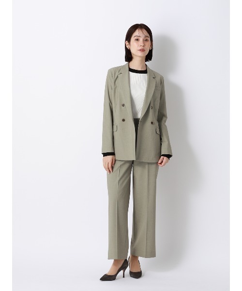 SUIT SQUARE(スーツスクエア)の「CHANTOWA/配色リブニット/長袖/ハンドウォッシュ/ドライレーヨン/無地(ニット/セーター・レディース・ピンク/ホワイト/ネイビー・F)」の12枚目の写真