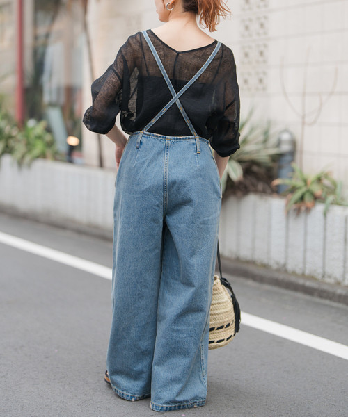 Spick & Span(スピックアンドスパン)の「《新色有り / 追加》メッシュリネンルーズプルオーバー(シャツ/ブラウス・レディース・ブラウン/アイボリー/ブラック・FREE)」の6枚目の写真