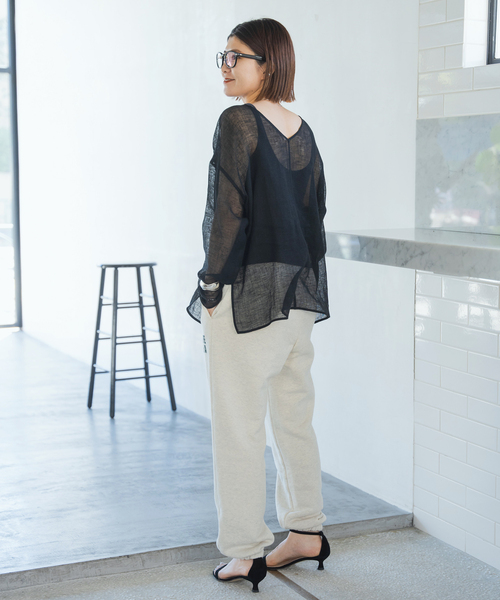 Spick & Span(スピックアンドスパン)の「《新色有り / 追加》メッシュリネンルーズプルオーバー(シャツ/ブラウス・レディース・ブラウン/アイボリー/ブラック・FREE)」の15枚目の写真