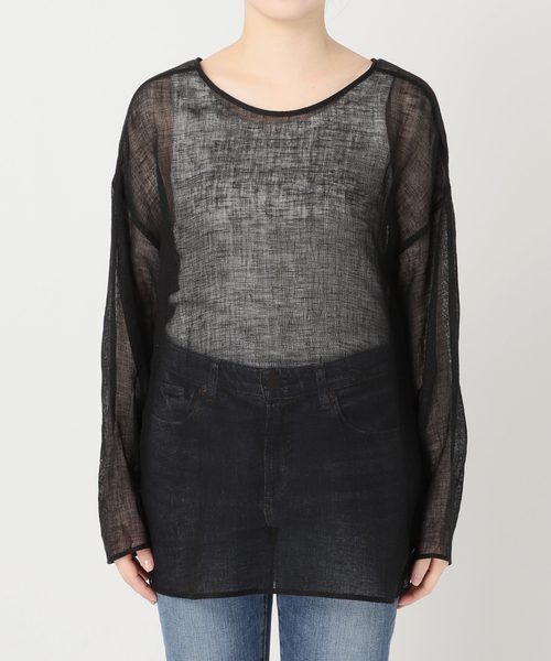 Spick & Span(スピックアンドスパン)の「《新色有り / 追加》メッシュリネンルーズプルオーバー(シャツ/ブラウス・レディース・ブラウン/アイボリー/ブラック・FREE)」の13枚目の写真