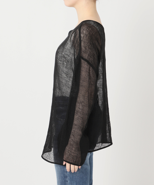 Spick & Span(スピックアンドスパン)の「《新色有り / 追加》メッシュリネンルーズプルオーバー(シャツ/ブラウス・レディース・ブラウン/アイボリー/ブラック・FREE)」の14枚目の写真