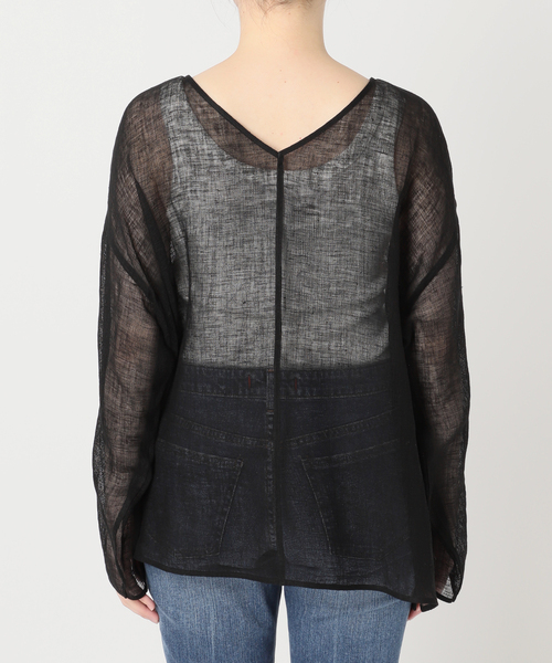 Spick & Span(スピックアンドスパン)の「《新色有り / 追加》メッシュリネンルーズプルオーバー(シャツ/ブラウス・レディース・ブラウン/アイボリー/ブラック・FREE)」の15枚目の写真