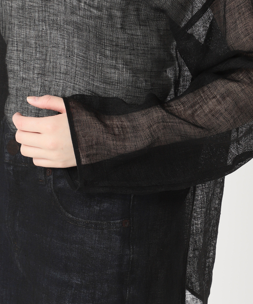 Spick & Span(スピックアンドスパン)の「《新色有り / 追加》メッシュリネンルーズプルオーバー(シャツ/ブラウス・レディース・ブラウン/アイボリー/ブラック・FREE)」の17枚目の写真
