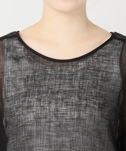 Spick & Span(スピックアンドスパン)の「《新色有り / 追加》メッシュリネンルーズプルオーバー(シャツ/ブラウス・レディース・ブラウン/アイボリー/ブラック・FREE)」の19枚目の写真
