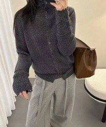ハイネックニットカーディガン