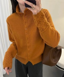 ハイネックニットカーディガン