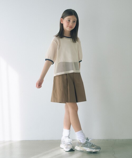 green label relaxing（グリーンレーベルリラクシング）の「メッシュTシャツ＋タンクトップ セット / キッズ  140cm-160cm（Tシャツ/カットソー・キッズ・クリーム/ライトブルー・150cm/160cm/140cm）」の3枚目の写真