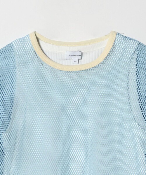 green label relaxing（グリーンレーベルリラクシング）の「メッシュTシャツ＋タンクトップ セット / キッズ  140cm-160cm（Tシャツ/カットソー・キッズ・クリーム/ライトブルー・150cm/160cm/140cm）」の5枚目の写真