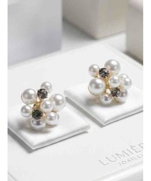 【88eighty-eight】パールビジュー ボールフラワーシンプルピアス【import】(MA)