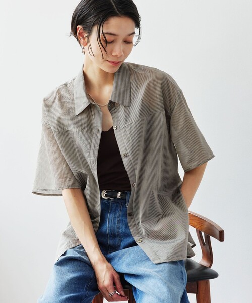 結論シリーズ】リボンハイウエストシャツ［size SHORTあり］（シャツ