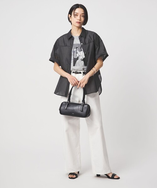 green label relaxing（グリーンレーベルリラクシング）の「［size SHORTあり］リボンハイウエストシャツ（シャツ/ブラウス・レディース・ホワイト/モカ/ライトブルー/ライトピンク/ブラック・SHORT/FREE）」の15枚目の写真