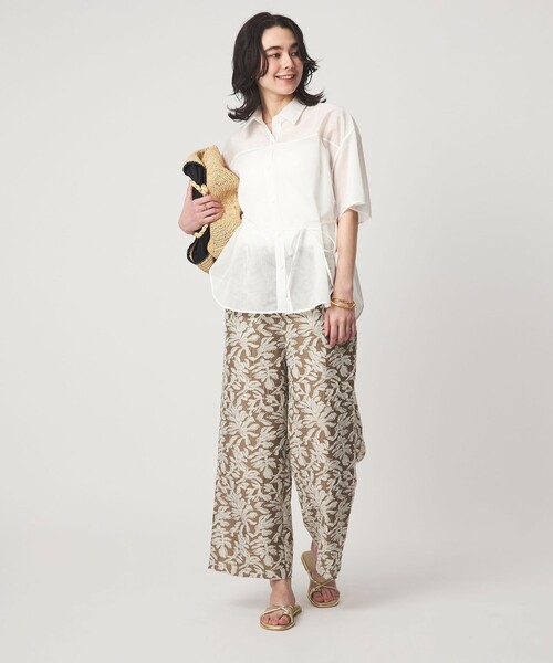 green label relaxing（グリーンレーベルリラクシング）の「［size SHORTあり］リボンハイウエストシャツ（シャツ/ブラウス・レディース・ホワイト/モカ/ライトブルー/ライトピンク/ブラック・SHORT/FREE）」の17枚目の写真