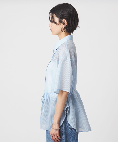 green label relaxing（グリーンレーベルリラクシング）の「［size SHORTあり］リボンハイウエストシャツ（シャツ/ブラウス・レディース・ホワイト/モカ/ライトブルー/ライトピンク/ブラック・SHORT/FREE）」の22枚目の写真