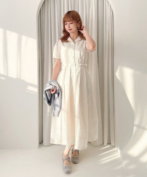 an another angelus(アンアナザーアンジェラス)の「ダマスク風エンボス柄ワンピース/fint フィント(ワンピース・レディース・アイボリー/ミント・FREE)」の14枚目の写真