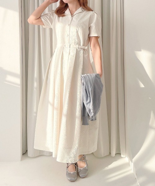 an another angelus(アンアナザーアンジェラス)の「ダマスク風エンボス柄ワンピース/fint フィント(ワンピース・レディース・アイボリー/ミント・FREE)」の15枚目の写真