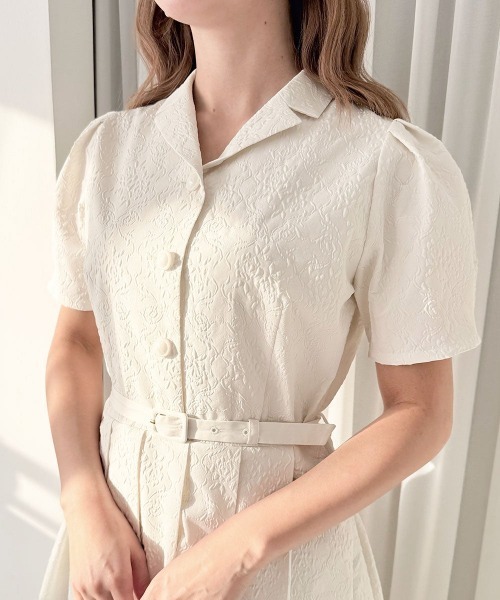 an another angelus(アンアナザーアンジェラス)の「ダマスク風エンボス柄ワンピース/fint フィント(ワンピース・レディース・アイボリー/ミント・FREE)」の16枚目の写真