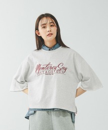 GLOBAL WORK | 乾きやすいスウェットプリント6分袖/636715(スウェット)