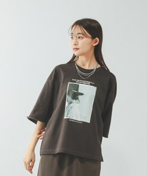 GLOBAL WORK | 乾きやすいスウェットプリント6分袖/636715(スウェット)