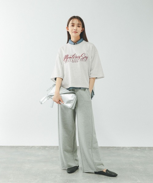 GLOBAL WORK（グローバルワーク）の「乾きやすいスウェットプリント6分袖/636715（スウェット・レディース・レッド/ブラウン/ホワイト/ライトグレー/ネイビー/ダークグレー・SHORT/REGULAR）」の20枚目の写真