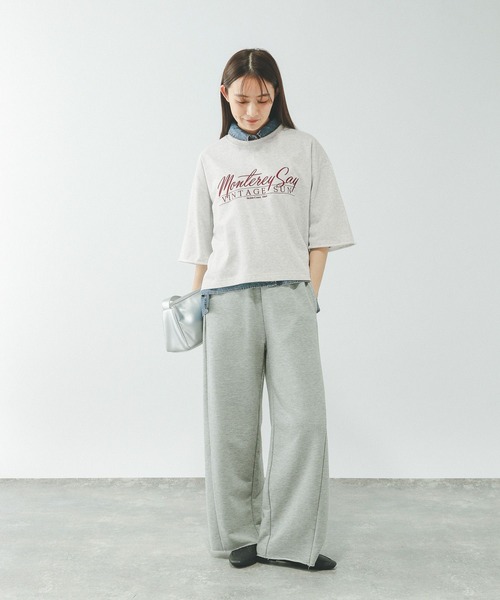 GLOBAL WORK（グローバルワーク）の「乾きやすいスウェットプリント6分袖/636715（スウェット・レディース・レッド/ブラウン/ホワイト/ライトグレー/ネイビー/ダークグレー・SHORT/REGULAR）」の19枚目の写真