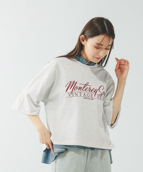 GLOBAL WORK（グローバルワーク）の「乾きやすいスウェットプリント6分袖/636715（スウェット・レディース・レッド/ブラウン/ホワイト/ライトグレー/ネイビー/ダークグレー・SHORT/REGULAR）」の17枚目の写真