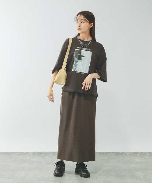 GLOBAL WORK（グローバルワーク）の「乾きやすいスウェットプリント6分袖/636715（スウェット・レディース・レッド/ブラウン/ホワイト/ライトグレー/ネイビー/ダークグレー・SHORT/REGULAR）」の15枚目の写真