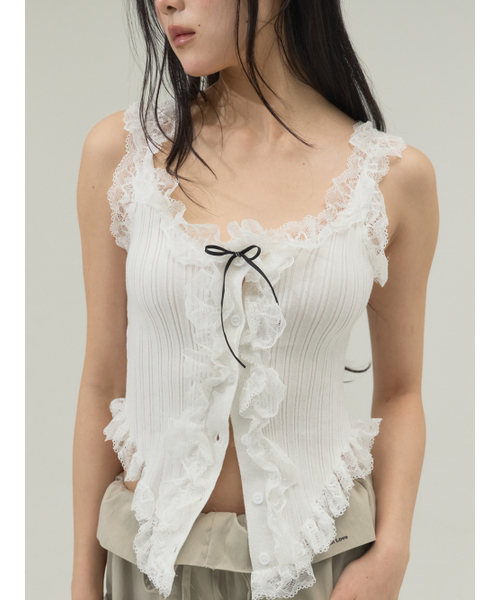 Sorry,Too Much Love(ソーリートゥーマッチラブ)の「Corset Hemline Lace Panel Tank_White(その他トップス・レディース・その他・FREE)」の3枚目の写真