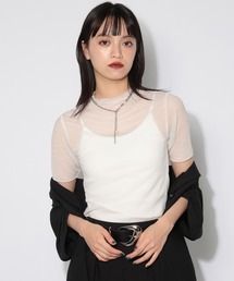 PAGEBOY | ラメシアーボトルネックトップス(Tシャツ/カットソー)