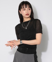 PAGEBOY | ラメシアーボトルネックトップス(Tシャツ/カットソー)