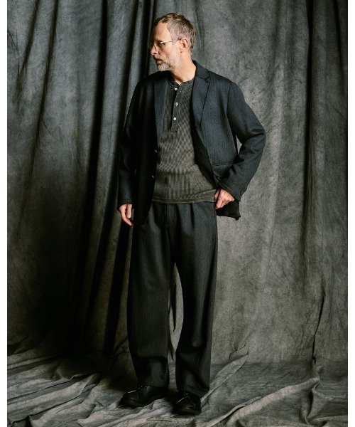 wjk(ダヴルジェイケイ)の「venetian stripe wide banana slacks(スラックス・メンズ・チャコールグレー/ブラック・SMALL/MEDIUM/LARGE/X-LARGE)」の12枚目の写真