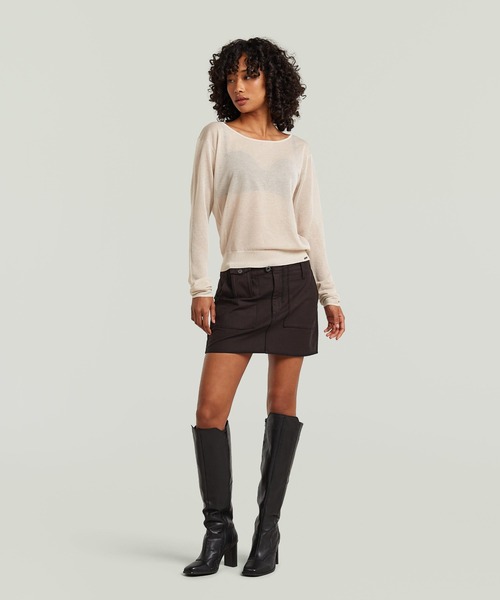 G-STAR(ジースター)の「Sheer Summer Knit/シアーサマーニットセーター(ニット/セーター・レディース・ホワイト系その他/ブラウン・X-SMALL/SMALL)」の6枚目の写真