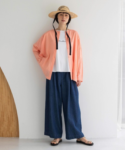 studio CLIP(スタディオクリップ)の「《natural by clip》インドパッチワークブラウス(シャツ/ブラウス・レディース・オフホワイト/ブラック/コーラルピンク・FREE)」の5枚目の写真