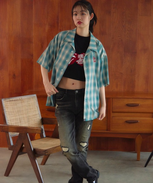 JACKROSE（ジャックローズ）の「B-TRS-ヴィンテージ加工・チェック　ＳSシャツ（シャツ/ブラウス・メンズ・レッド/グリーン/ブルー・M/L）」の10枚目の写真