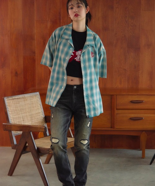 JACKROSE（ジャックローズ）の「B-TRS-ヴィンテージ加工・チェック　ＳSシャツ（シャツ/ブラウス・メンズ・レッド/グリーン/ブルー・M/L）」の11枚目の写真