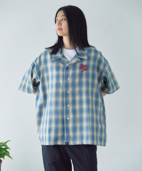 JACKROSE（ジャックローズ）の「B-TRS-ヴィンテージ加工・チェック　ＳSシャツ（シャツ/ブラウス・メンズ・レッド/グリーン/ブルー・M/L）」の14枚目の写真