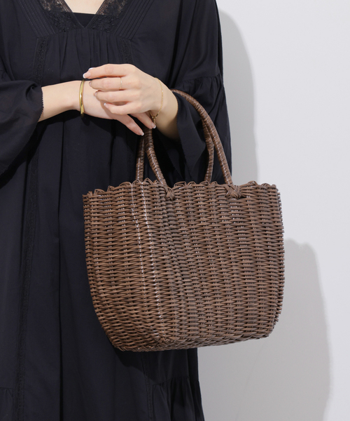 Le Voyage en Panier（ルヴォヤージュアンパニエ）の「【Le voyage en panier/ルヴォヤージュアンパニエ 】PVC Bag：かごバッグ（かごバッグ・レディース・ブラック/ブラウン・FREE）」の7枚目の写真