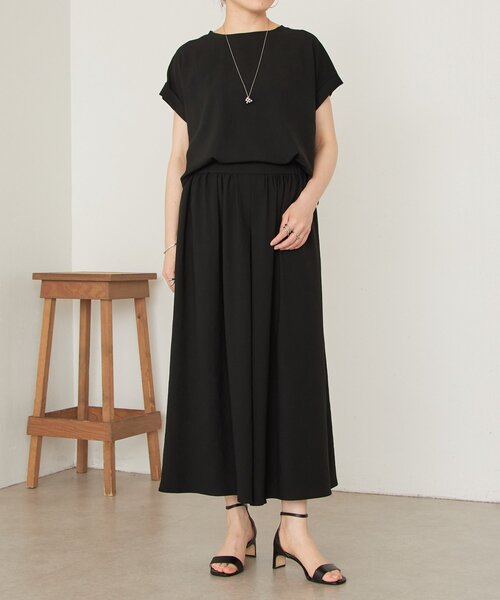 BEARDSLEY(ビアズリー)の「ストレッチジョーゼットギャザーパンツ(その他パンツ・レディース・ブラック・1/0)」の6枚目の写真
