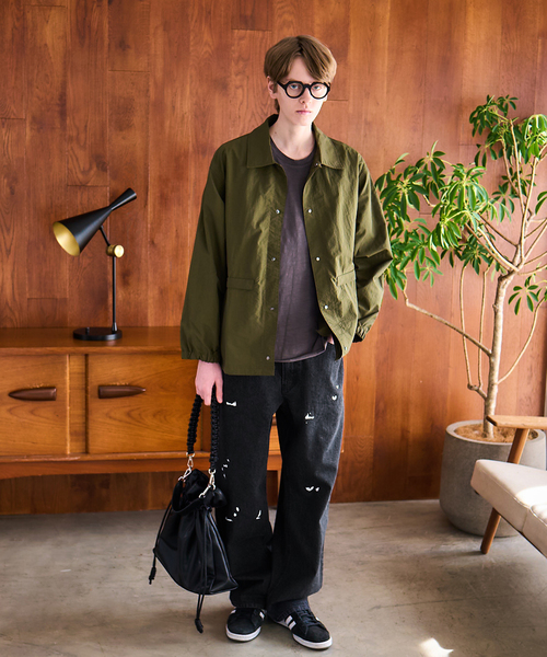 B.C STOCK（ベーセーストック）の「OSKR / オーエスケーアール ex 12oz Painted Tapered Denim Pants（デニムパンツ・メンズ・ブラック/ブルー系その他・LARGE/MEDIUM）」の3枚目の写真