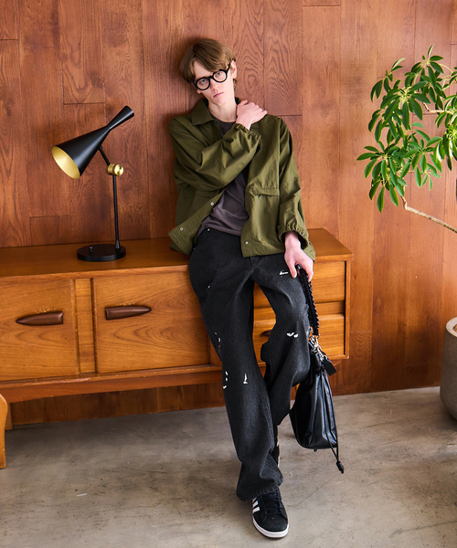 B.C STOCK（ベーセーストック）の「OSKR / オーエスケーアール ex 12oz Painted Tapered Denim Pants（デニムパンツ・メンズ・ブラック/ブルー系その他・LARGE/MEDIUM）」の4枚目の写真