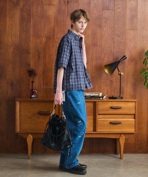 B.C STOCK（ベーセーストック）の「OSKR / オーエスケーアール ex 12oz Painted Tapered Denim Pants（デニムパンツ・メンズ・ブラック/ブルー系その他・LARGE/MEDIUM）」の7枚目の写真